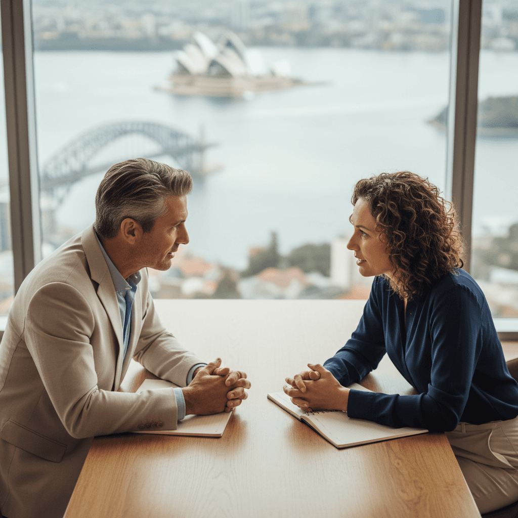 Business leader and strategic advisor in discovery conversation